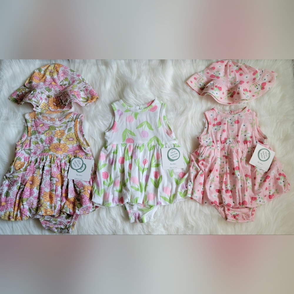 Baby Girl Little Me set of THREE Bubble Dresses